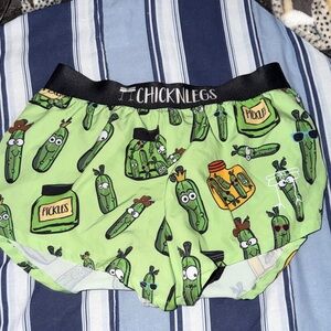 ChicknLegs Women's Green Pickle Athletic Shorts